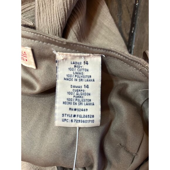 Y2K New Old Stock Asymmetrical Khaki Beige Midi Skirt Sz 14 Whimsy Fairy READ - Picture 7 of 11